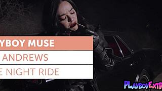 big natural tits asian teen lily andrews strips nude for late night drive