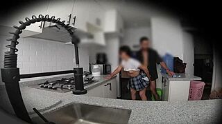 colombian latina nympho neighbor caught on hidden cam doggystyle skirt up