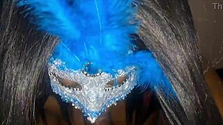 masked ebony deepthroats monster cock till facial cumshot swallow