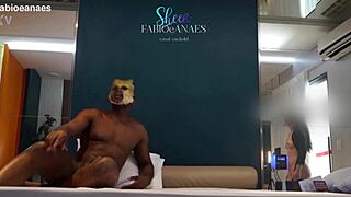 hotwife strips teases rips clothes for ebony bbc anal cuckold massage on bed with husband watching