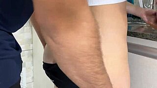 Cumming Deep in Stepsister's Big Ass While She Washes Dishes in Shorts Free Use