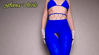 pawg in pantyhose gloves rides huge dildo whipping cream drips from juicy gaping pussy