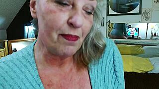 omg dawnskye1962 struts pink panties then fingers hairy pussy to huge orgasm