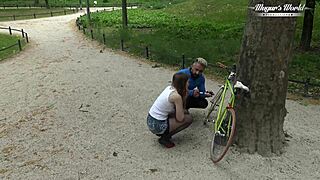 Behind the scenes alice maze's tight ass gets pounded doggystyle then brutally fisted.