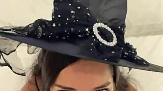 Debora Prado swallows my cock like Halloween witch magic!