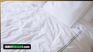 oh god cute shy blonde stepsis gets flooded by stepbro in garage