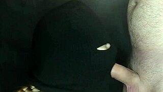 Balaclava hides face as step sis deepthroats and swallows monster cock in rough taboo blowjob