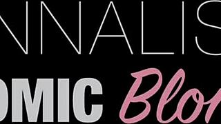 Annalisa the atomic blonde shows ass training with big black dildo