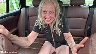 fisting my ass with anal dildo in car