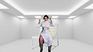 hey, check out this granny princess leia going dark side with her fingers and cumming hard!