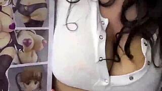 Busty violet myers slurps huge cock deepthroat after date juicy tits bounce