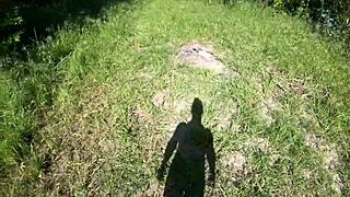 Lost petite girl screams help in forest nature rewards rescuer sloppy deepthroat big cock blowjob