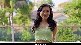 How's Kimmy Kimm's deepthroat and doggystyle up close?