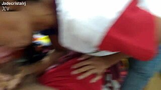 teacher's close-up blowjob in homemade brunette session