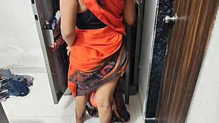 Bhabhi gets surprised by devar and fucked hard in cupboard doggystyle creampie