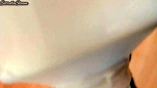 Jerking Monster Black Dildo with Gloves in Close-Up Pov