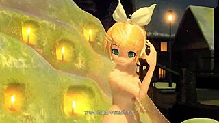 Holy shit Kagamine Rin's nude snowman mod exposes her big tits and ass fully!