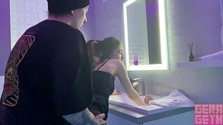 i fuck tight teen babe gerageyn in public toilet huge creampie quickie