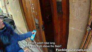 tracy teen glasses favor turns into wet blowjob suck