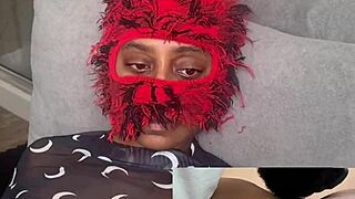 pretty ebony babe loses no-moan game as pussy gets eaten to squirt