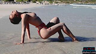 Gloria Sol strips her sexy ass on Ukrainian beach