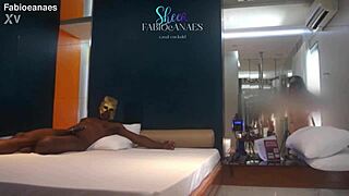 hotwife strips teases rips clothes for ebony bbc anal cuckold massage on bed with husband watching