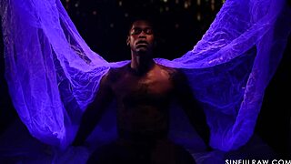 sensual pornstar licks big black cock then takes rough doggystyle interracial pounding close-up