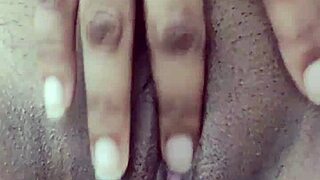 Solo Indian college girl fingers juicy pussy and squeezes big tits in tight yoga workout bedroom