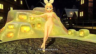 Holy shit Kagamine Rin's nude snowman mod exposes her big tits and ass fully!