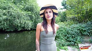 Skinny Jenny Stella chats casting then endures hard anal pounding in Berlin