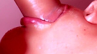 A curious Japanese stepmom sneaks a close-up taste of her stepson's cum