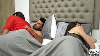 Stepsis fucks my boyfriend while I'm distracted in wild bisexual Latina threesome.