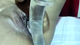 Dildo stuffs ass deep for squirting toy explosion