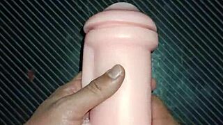 close-up of kissy sucking cock deepthroat then mamada by vagina with cumshot creampie on desk