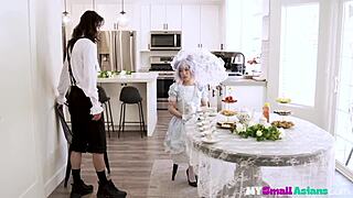 stunning kimmy kim... asian babe teasin' with her tight pussy fingering blowjob ride