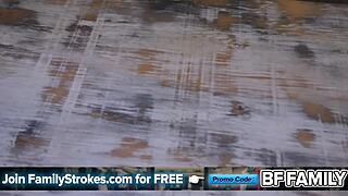 Thick Stepsister Rides Big Cock In Stripper Heels Cowgirl Style