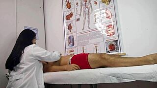 nurse handles her first patient with a massive raging erection deep inside