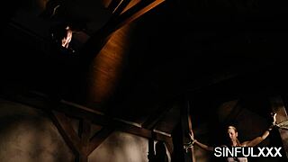 bound lyanna nilsson in lingerie bent over for charlie dean's monster cock