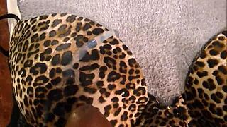 guy jerks huge load all over 36d bra print in hot cumshot session