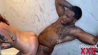 Dee lusion meets rome major post party for big black cock shower fuck