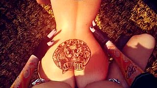 I wished for hada and ursa gabor's squirting lesbian strapon ride with big tattooed asses and goth tits in 3d cartoon fetish