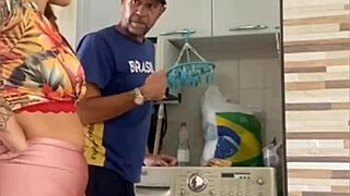 wife flashes big pussy lips with hubby watching nearby exhibitionist fun