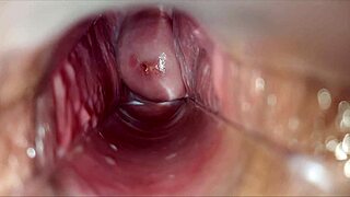 speculum spreads vagina for closeup pulsating orgasm contractions inside
