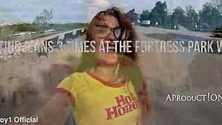 valentina wets jeans three times around fortress park casually