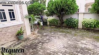 submissive black babe moans as giant african cock stretches her big pussy lips garden doggystyle