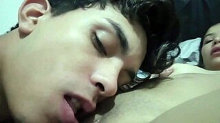 pervy stepbro tongue dives latina stepsis tight pussy then missionary pounds her moaning!