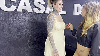 skinny latina's wet pussy drips during ass tattoo lick till she cums