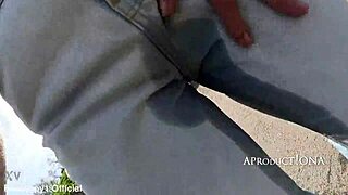 valentina wets jeans three times around fortress park casually