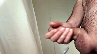 Close-Up Big Cock Solo Masturbation Before Bath