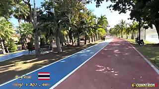 Johntronx picks up innocent petite hairy Asian teen for room creampie doggystyle interracial pounding